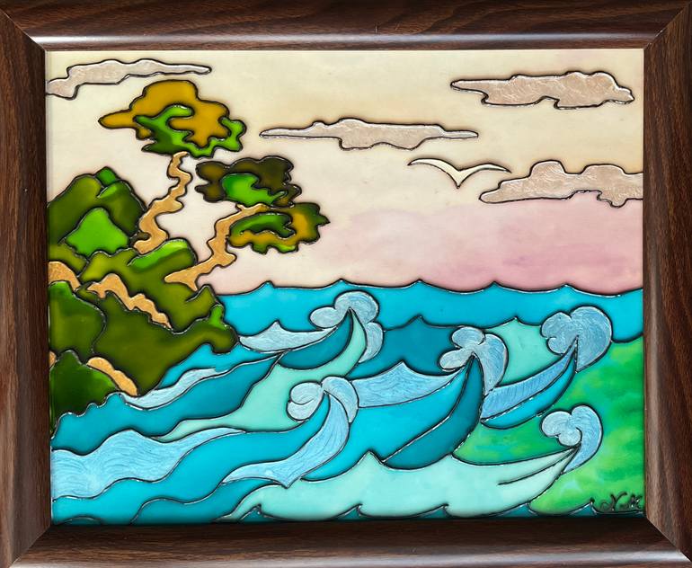 Original Contemporary Seascape Painting by Nazira Nildi