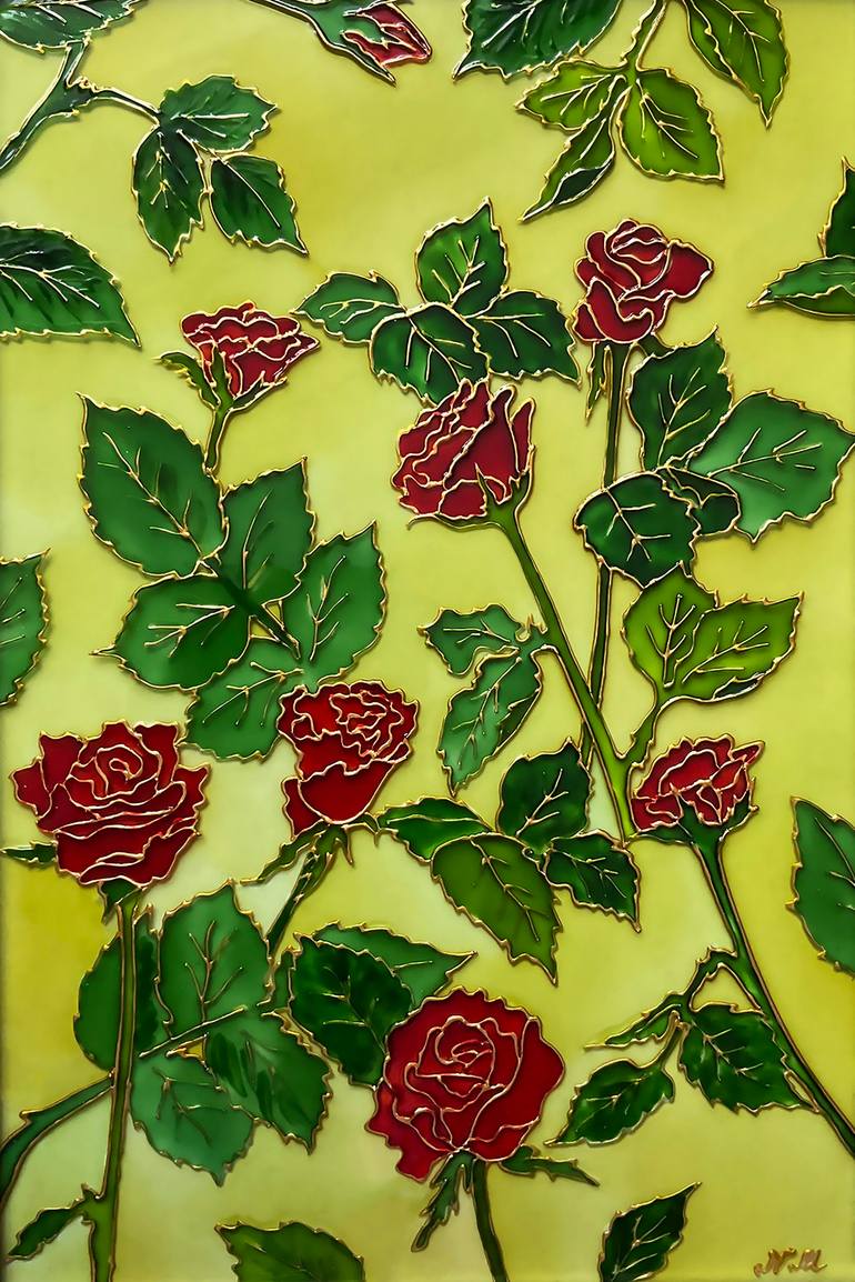 There can never be too many red roses Painting by Nazira Nildi