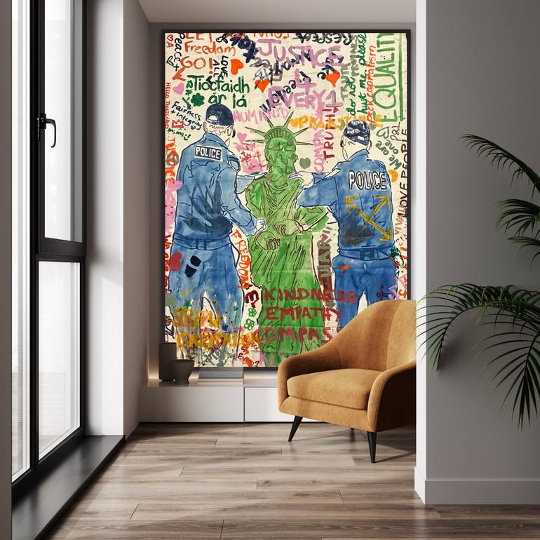 Original Street Art Politics Painting by Nima Jamishi