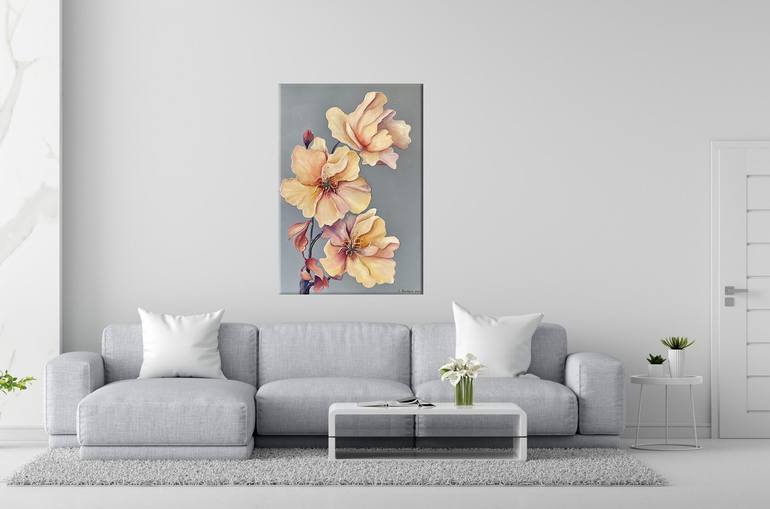 Original Abstract Floral Mixed Media by Inna Bertero