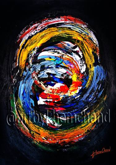 Original Abstract Expressionism Abstract Paintings by Khem Chand