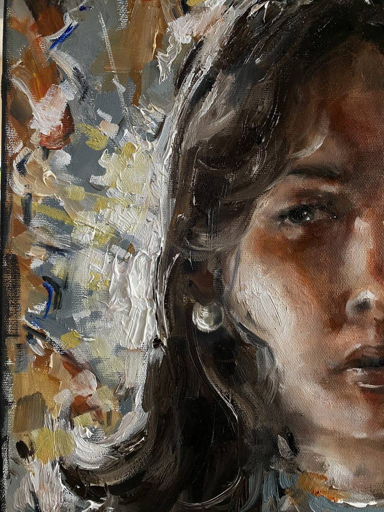 Original Abstract Portrait Painting by Léa Fourniol