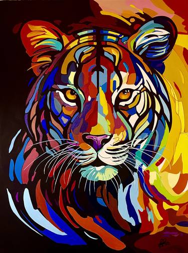 Prismatic Majestic Bengal Tiger, painted by Percy Armando Rivera thumb