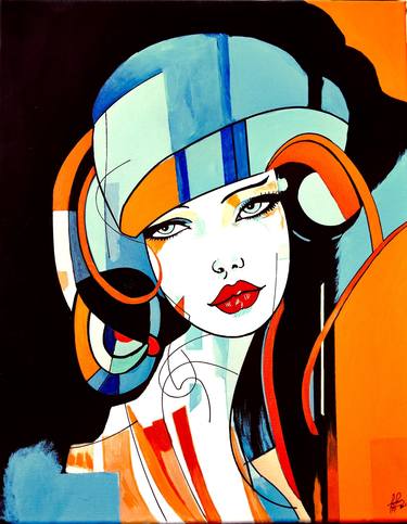 Original Art Deco Abstract Paintings by Percy Rivera