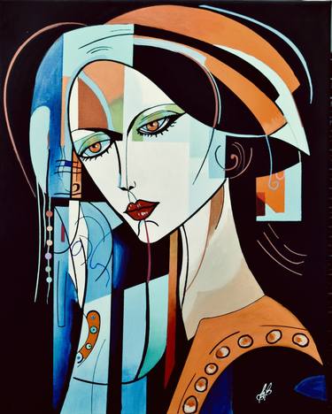 Original Art Deco Abstract Paintings by Percy Rivera