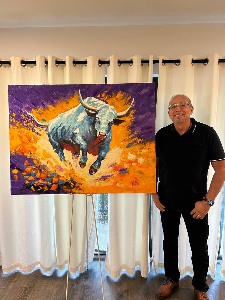Original Abstract Expressionism Abstract Painting by Percy Rivera