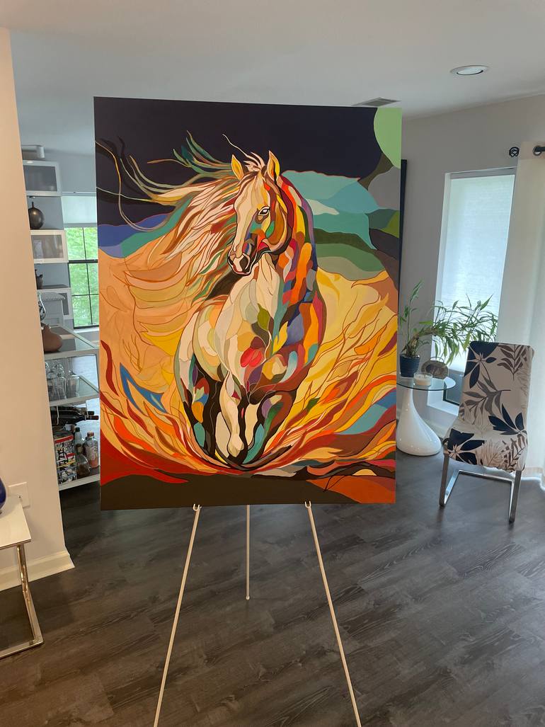 Original Abstract Expressionism Abstract Painting by Percy Rivera