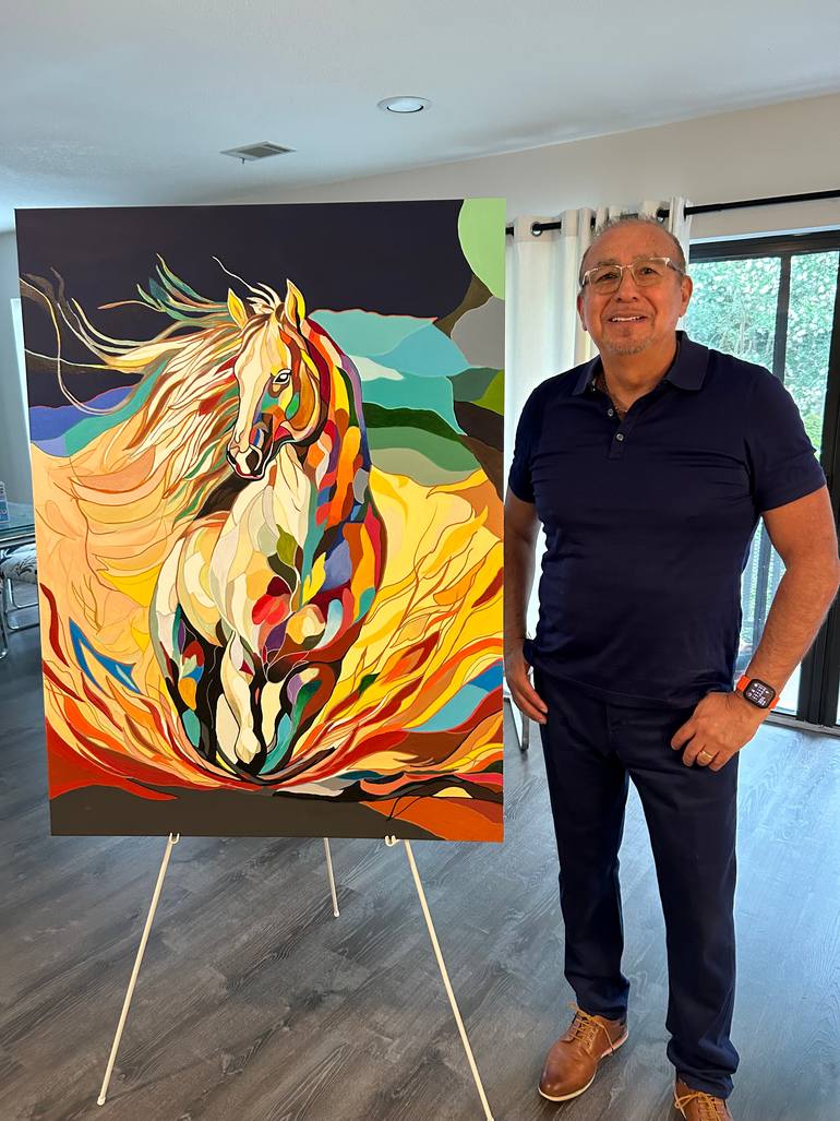 Original Abstract Expressionism Abstract Painting by Percy Rivera