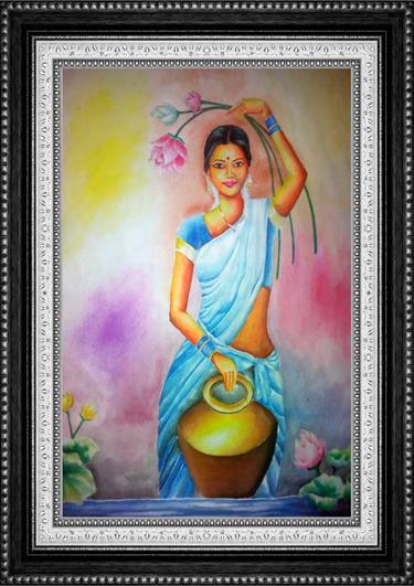 Original Expressionism Women Paintings by Shiva Prakash