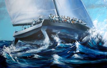 Print of Boat Paintings by Cedric Gachet