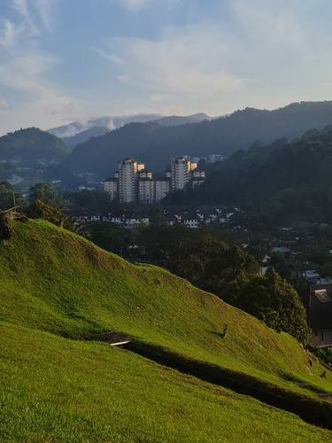 Scenic view of the mountains and valley in Bukit Antarabangsa. thumb