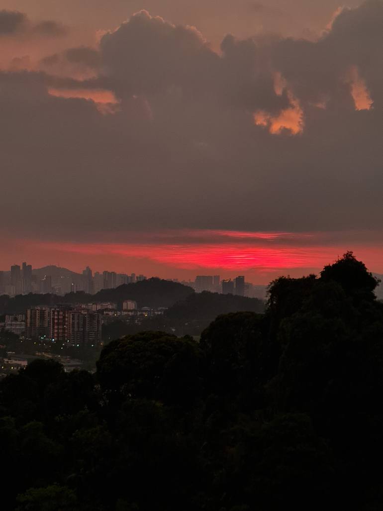 Original Landscape Photography by Jess Hon | Realism Art on Paper | Sunset view of the Kuala Lumpur City from the hilltop.