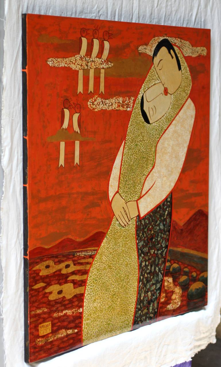 Original Figurative Family Painting by Du Bui Trong
