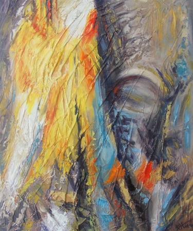 Fiery Venice, Original abstract painting, Oil canvas, Modern art thumb