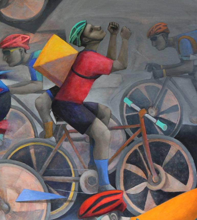 Original Figurative Bicycle Painting by Hector Acevedo