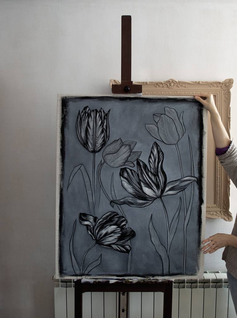 Original Figurative Floral Painting by Carina Giserman
