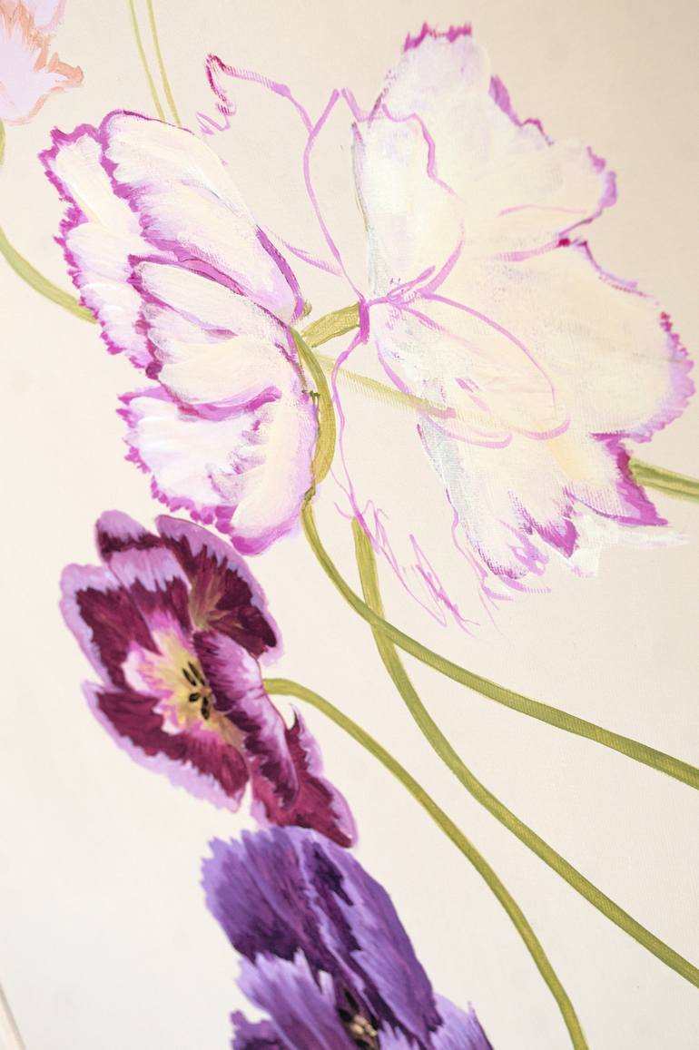 Original Art Nouveau Floral Painting by Carina Giserman