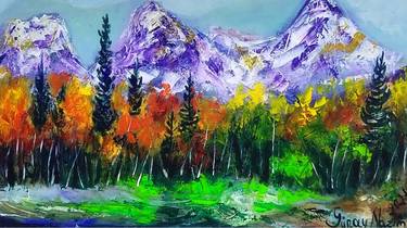 Original Abstract Expressionism Landscape Paintings by Gunay Mirzayeva