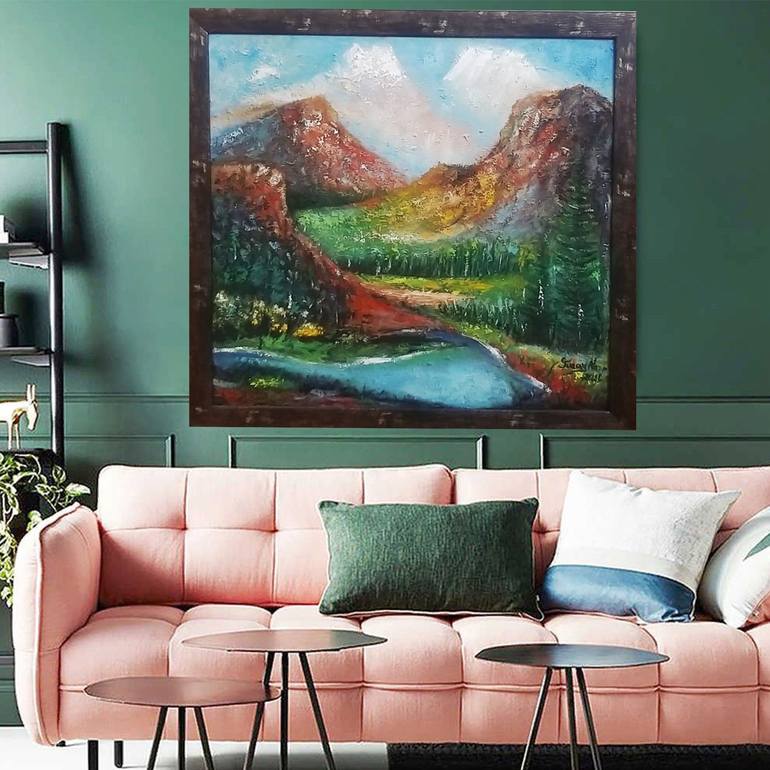 Original Fine Art Landscape Painting by Gunay Mirzayeva