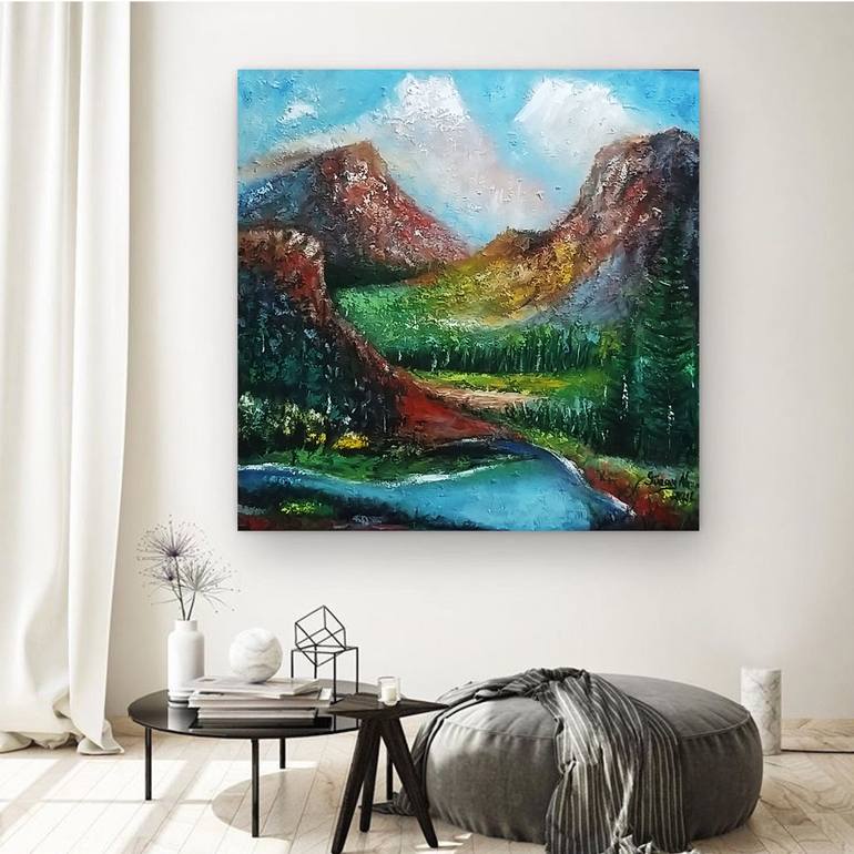 Original Fine Art Landscape Painting by Gunay Mirzayeva