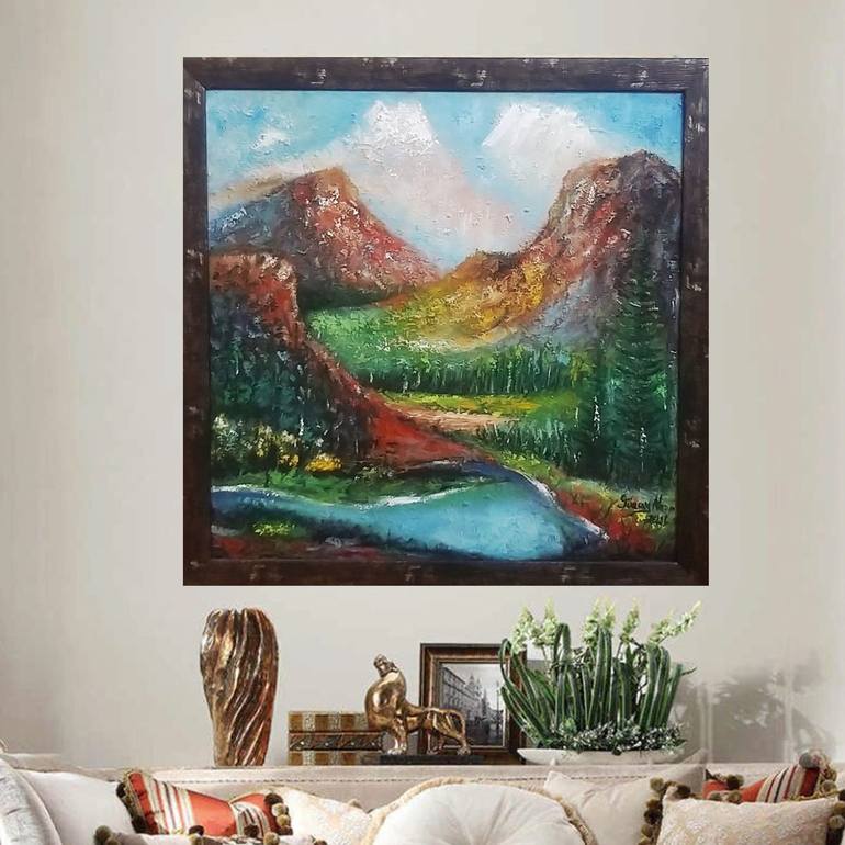 Original Fine Art Landscape Painting by Gunay Mirzayeva