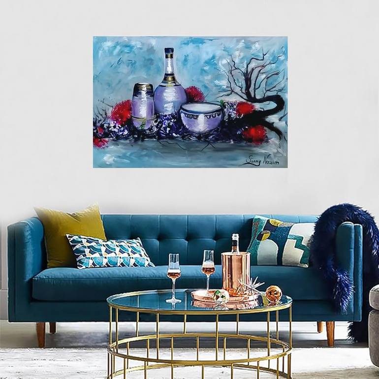 Original Impressionism Food & Drink Painting by Gunay Mirzayeva