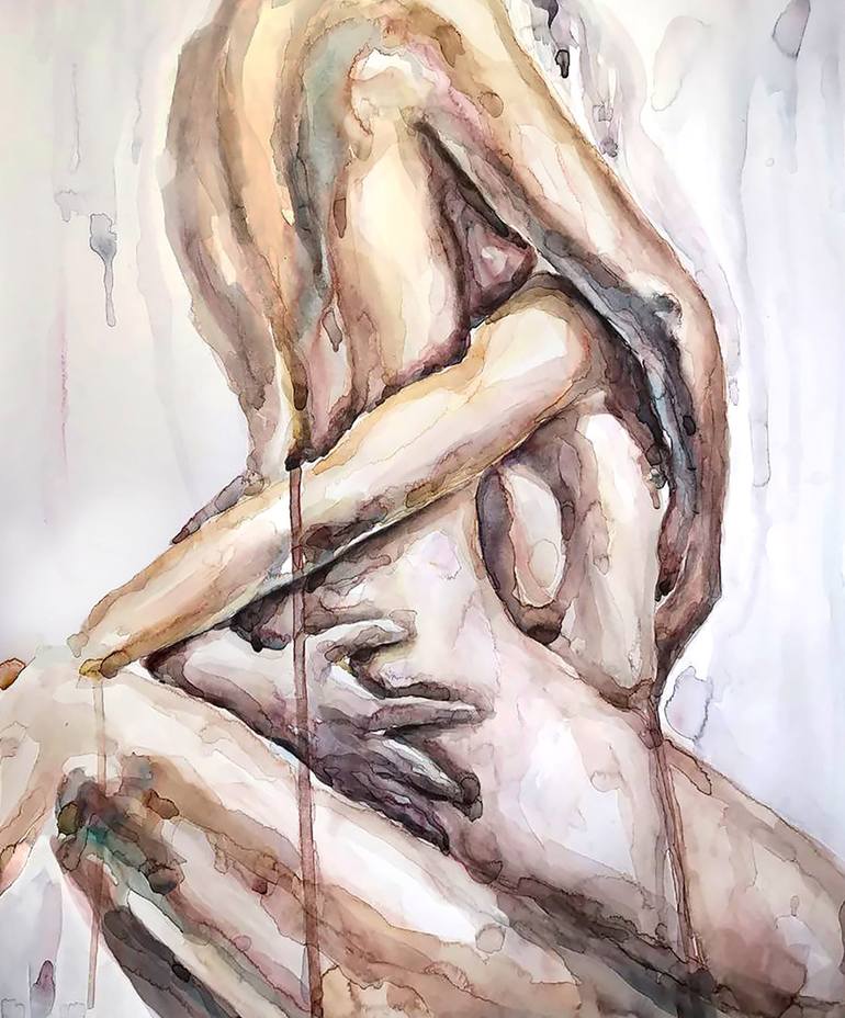 Print of Modernism Love Paintings by Mariya Tishevskaya