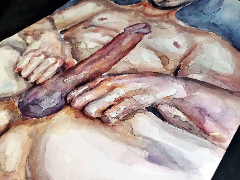 Original Abstract Expressionism Erotic Painting by Mariya Tishevskaya