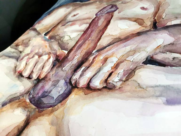 Original Abstract Expressionism Erotic Painting by Mariya Tishevskaya