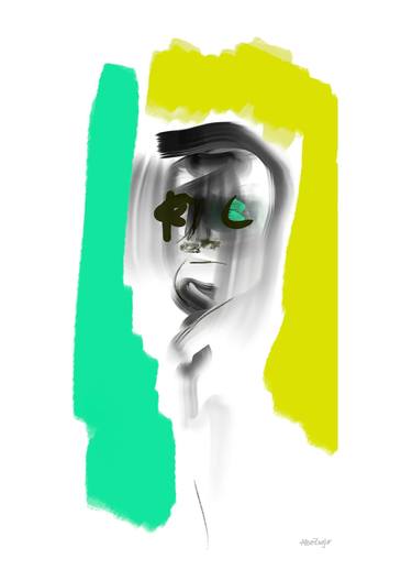 Original Abstract Portrait Digital by Leo Abozaglo