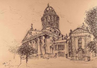 Französischer Dom, Church, Berlin, Drawing thumb