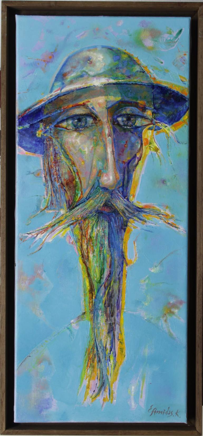 Original Abstract Expressionism Portrait Painting by Konstantinos Efimidis