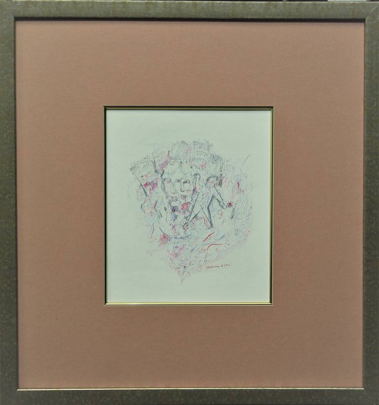 Original Abstract Men Drawing by Konstantinos Efimidis