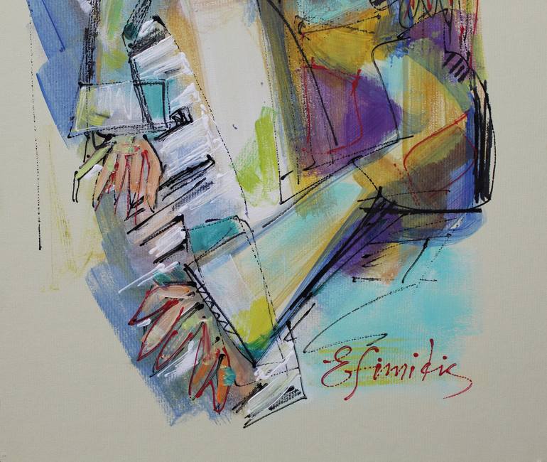 Original Abstract Expressionism Music Painting by Konstantinos Efimidis