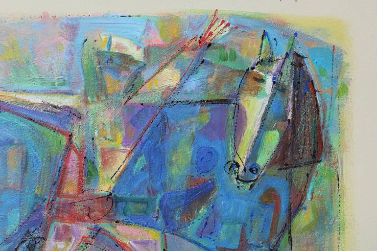 Original Abstract Expressionism Horse Painting by Konstantinos Efimidis