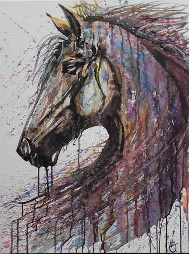 Original Expressionism Horse Paintings by Jemal Abramova