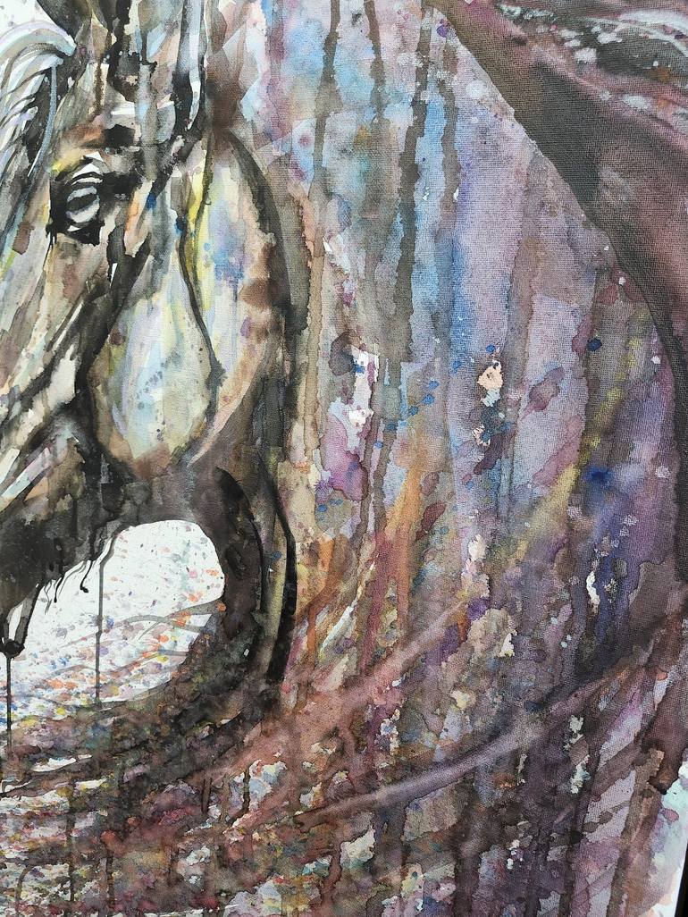 Original Expressionism Horse Painting by Jemal Abramova