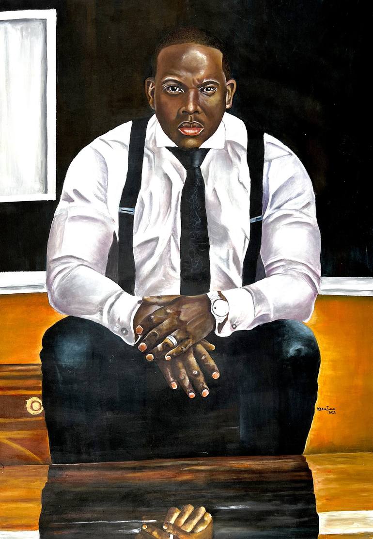Original Portrait Painting by Pearl Mbali Zulu