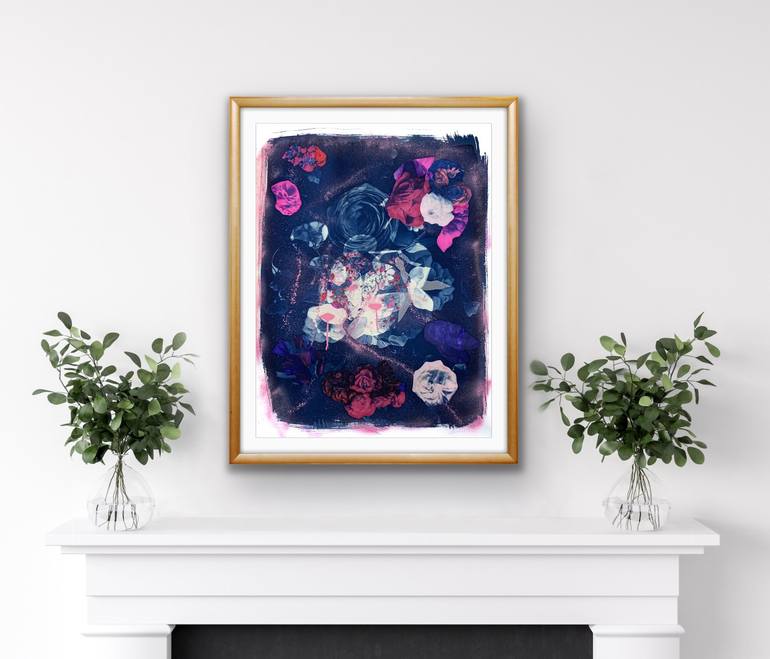 Original Abstract Floral Collage by Susan Murie