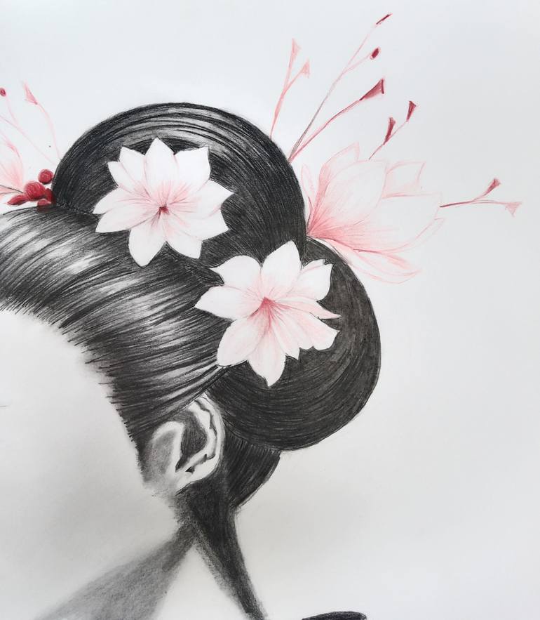 Original Black & White Women Drawing by Kirk Sampey