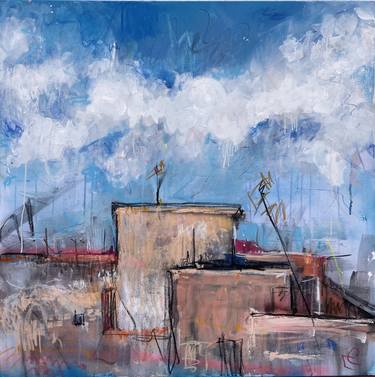 Original Abstract Expressionism Architecture Paintings by Katerina Skladanovska