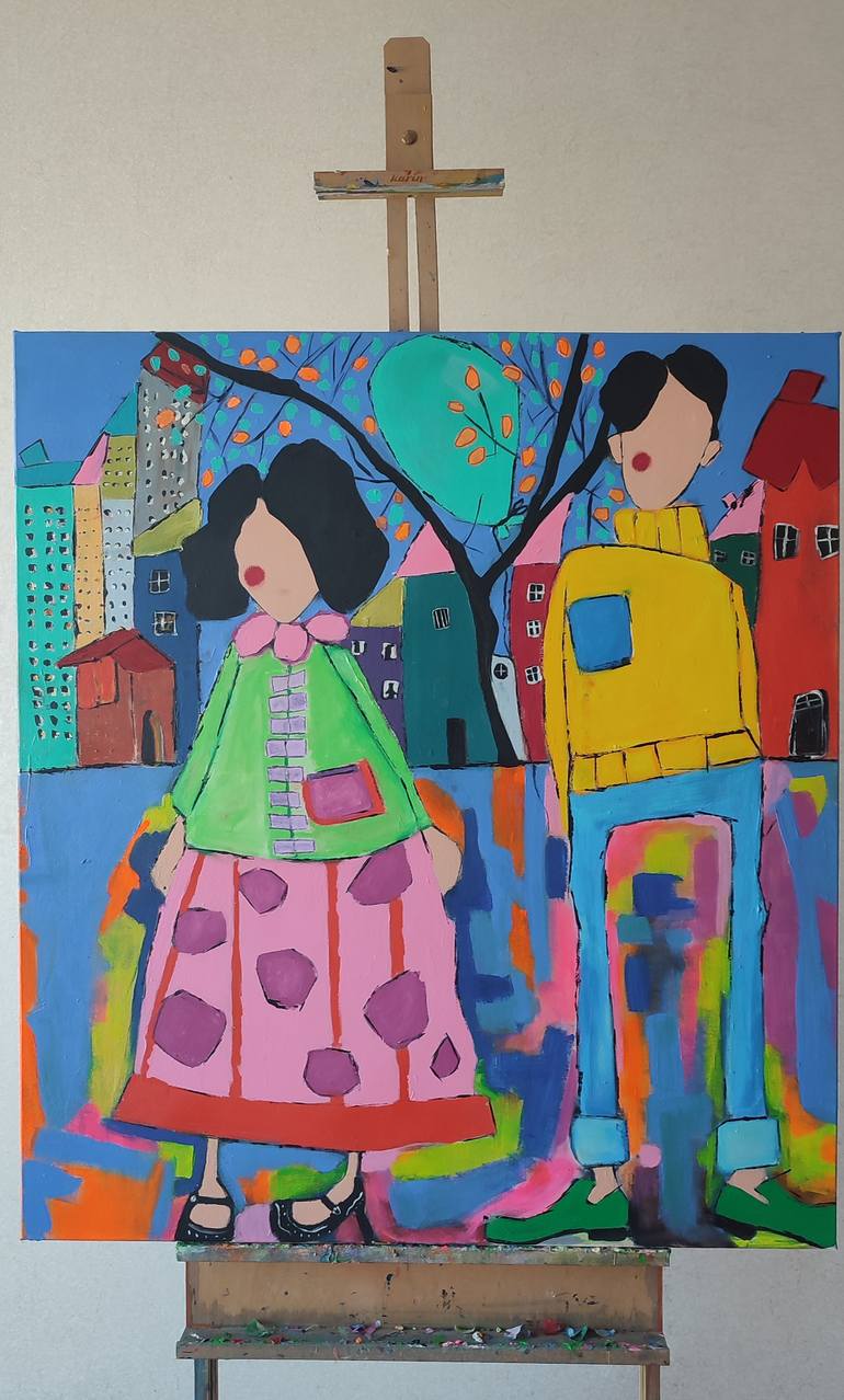 Original Figurative Love Painting by Rana Siba