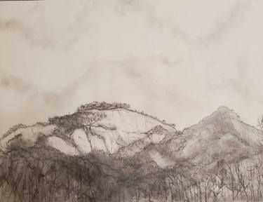 Original Black & White Landscape Drawing by Jorge Perez-Rubio