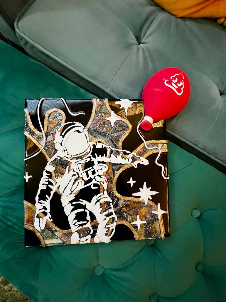 Original Abstract Expressionism Outer Space Mixed Media by Cassidy Barnes