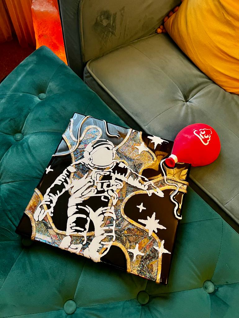 Original Abstract Expressionism Outer Space Mixed Media by Cassidy Barnes