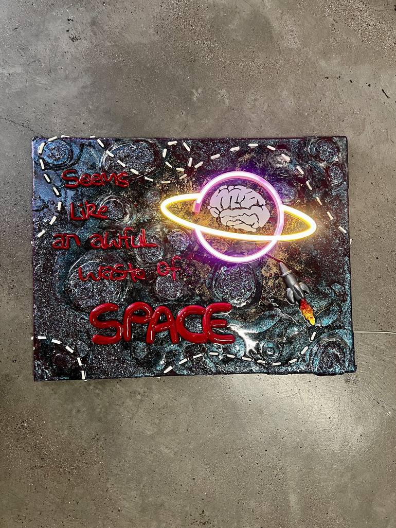 Original Outer Space Mixed Media by Cassidy Barnes