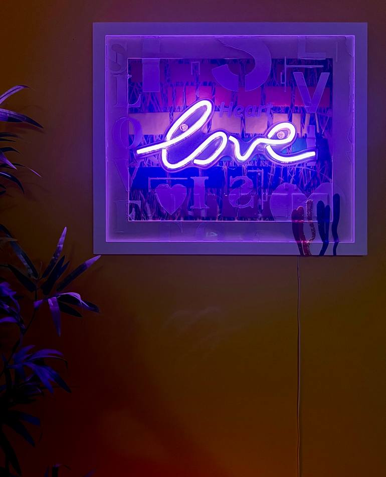 Original Abstract Love Mixed Media by Cassidy Barnes