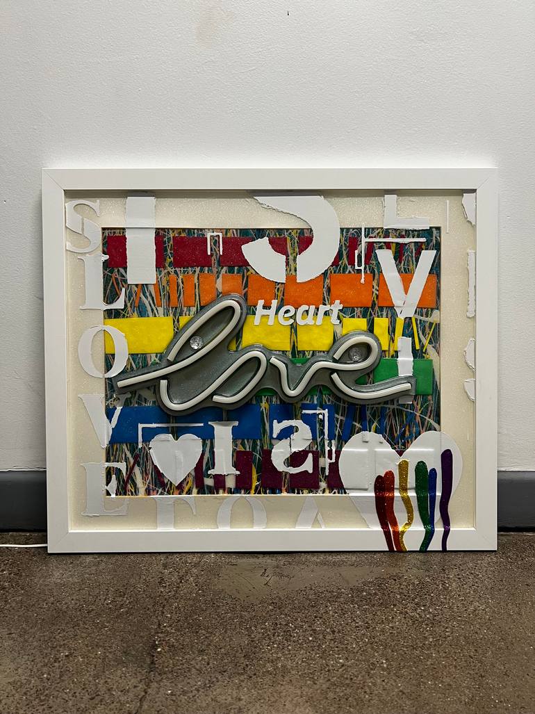 Original Abstract Love Mixed Media by Cassidy Barnes