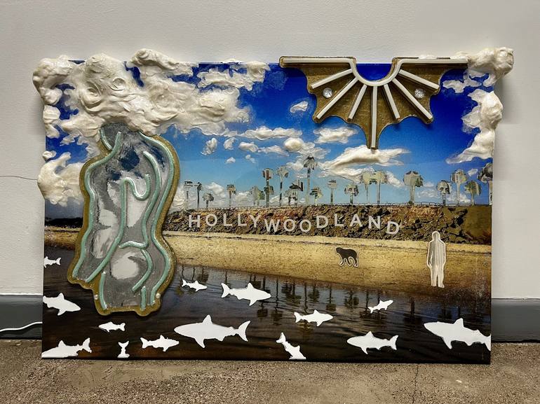 Original Surrealism Beach Mixed Media by Cassidy Barnes