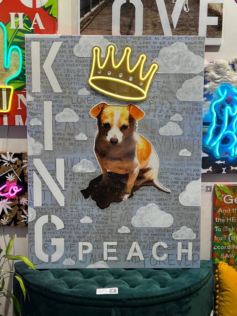 Original Abstract Dogs Mixed Media by Cassidy Barnes